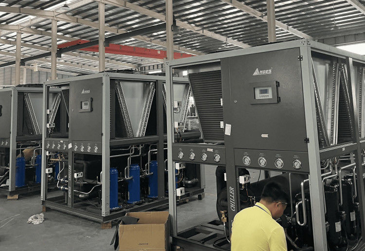 40HP ψυγείο βιομηχανικού νερού με ψύξη αέρα για συσκευαστή, 40TR ψυγείο βιομηχανικών διεργασιών με ψύξη νερού