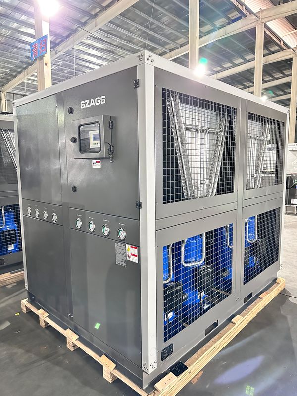 Εταιρική προμήθεια 60HP ψυγείο νερού με ψύξη αέρα 60 τόνων ψυγείο γλυκόλης τύπου κυλίνδρου με τέσσερις συμπιεστές κυλίνδρων
