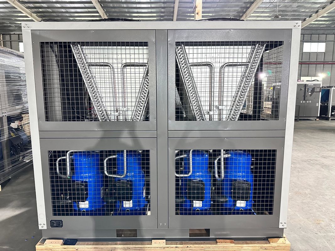 Εταιρική προμήθεια 60HP ψυγείο νερού με ψύξη αέρα 60 τόνων ψυγείο γλυκόλης τύπου κυλίνδρου με τέσσερις συμπιεστές κυλίνδρων