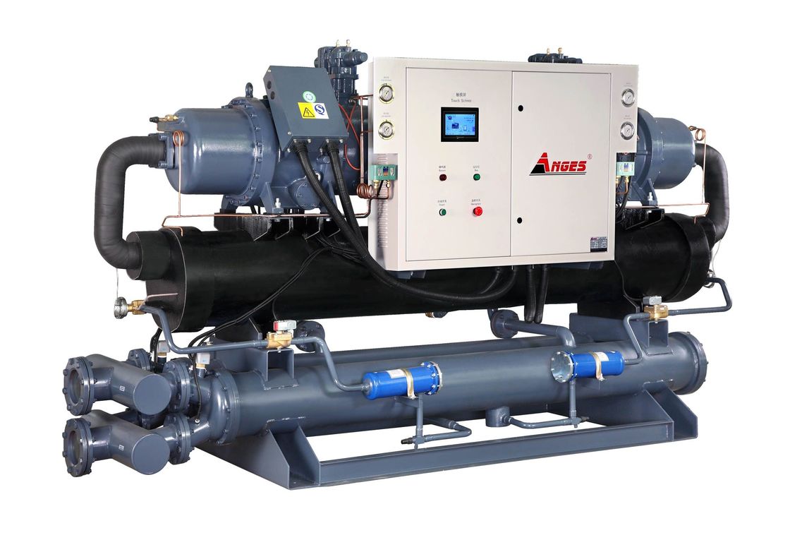 Βιομηχανικό ψυγείο με βίδες ψύξης με νερό 200HP με 2 συμπιεστές
