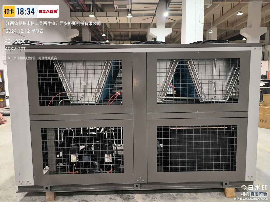 Υψηλής απόδοσης 30HP ψυγείο βιομηχανικού μετατροπέα κυλίνδρου με ψύξη με αέρα για εφαρμογές πλαστικής εμβολιασμού και επεξεργασίας τροφίμων